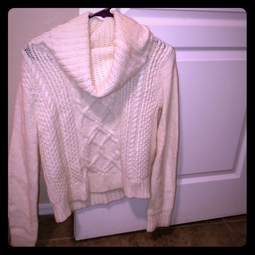 Knit turtleneck crop sweater